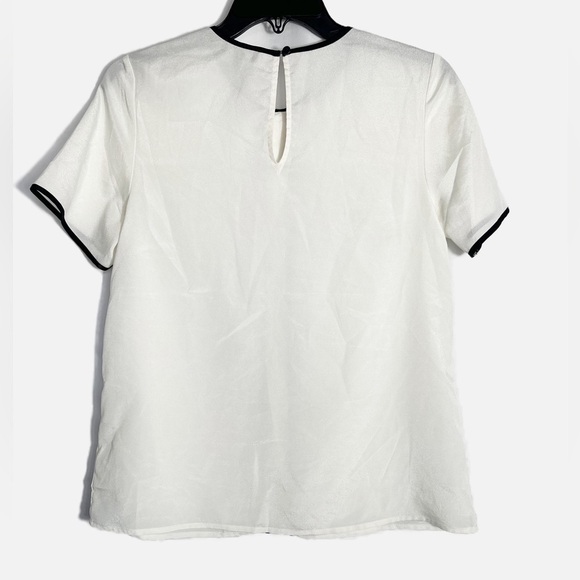 The Limited White Black Line Color Block Top Blouse Size S - Picture 2 of 3